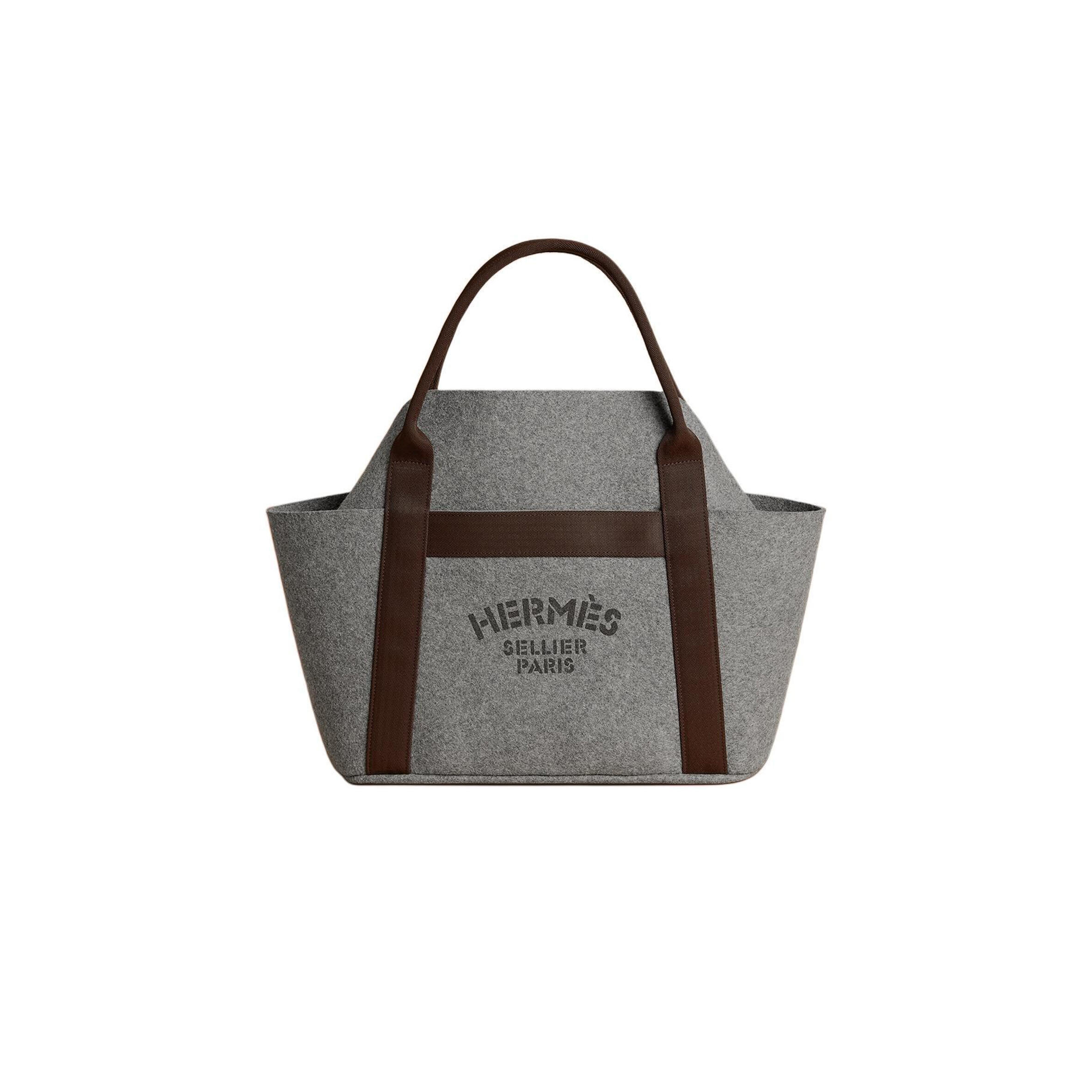 HERMES GROOM WOOL HANDBAG WOMEN'S STAINLESS STEE H007956EK1V (54*34*17.5cm)